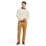 CABLE KNIT CREWNECK SWEATER - EGRET