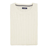 CABLE KNIT CREWNECK SWEATER - EGRET