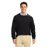 CABLE KNIT CREWNECK SWEATER - NAVY BLAZER