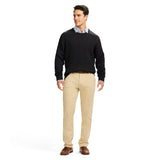 CABLE KNIT CREWNECK SWEATER - NAVY BLAZER