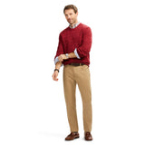 CABLE KNIT CREWNECK SWEATER - ZINFANDEL
