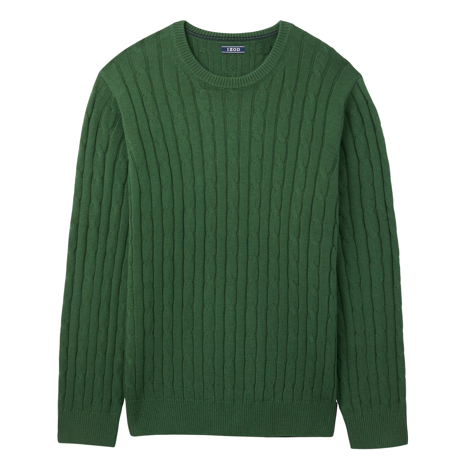 Cable Knit Crew Neck Sweater - Dark Green – IZOD