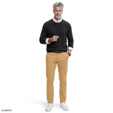 LUXURY SOFT YARN TEXTURED CREWNECK SWEATER - CAVIAR