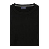 LUXURY SOFT YARN TEXTURED CREWNECK SWEATER - CAVIAR