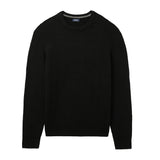 LUXURY SOFT YARN TEXTURED CREWNECK SWEATER - CAVIAR