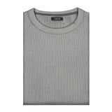 LUXURY SOFT YARN TEXTURED CREWNECK SWEATER - LT GREY HTR