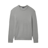 LUXURY SOFT YARN TEXTURED CREWNECK SWEATER - LT GREY HTR