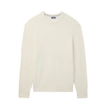 LUXURY SOFT YARN TEXTURED CREWNECK SWEATER - EGRET