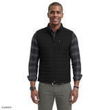 MIXED MEDIA PUFFER VEST - BLACK