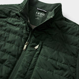 MIXED MEDIA PUFFER VEST - DARKEST SPRUCE
