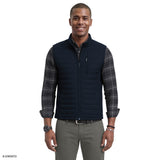 MIXED MEDIA PUFFER VEST - NAVY BLAZER