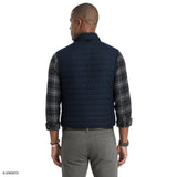 MIXED MEDIA PUFFER VEST - NAVY BLAZER