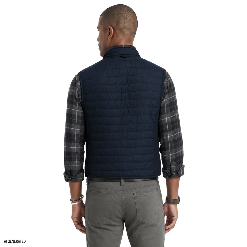 新品　BRIEFING POCKETABLE WIND VEST ネイビーM Mixed Media Puffer Vest - Navy Blazer – IZOD