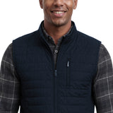 MIXED MEDIA PUFFER VEST - NAVY BLAZER