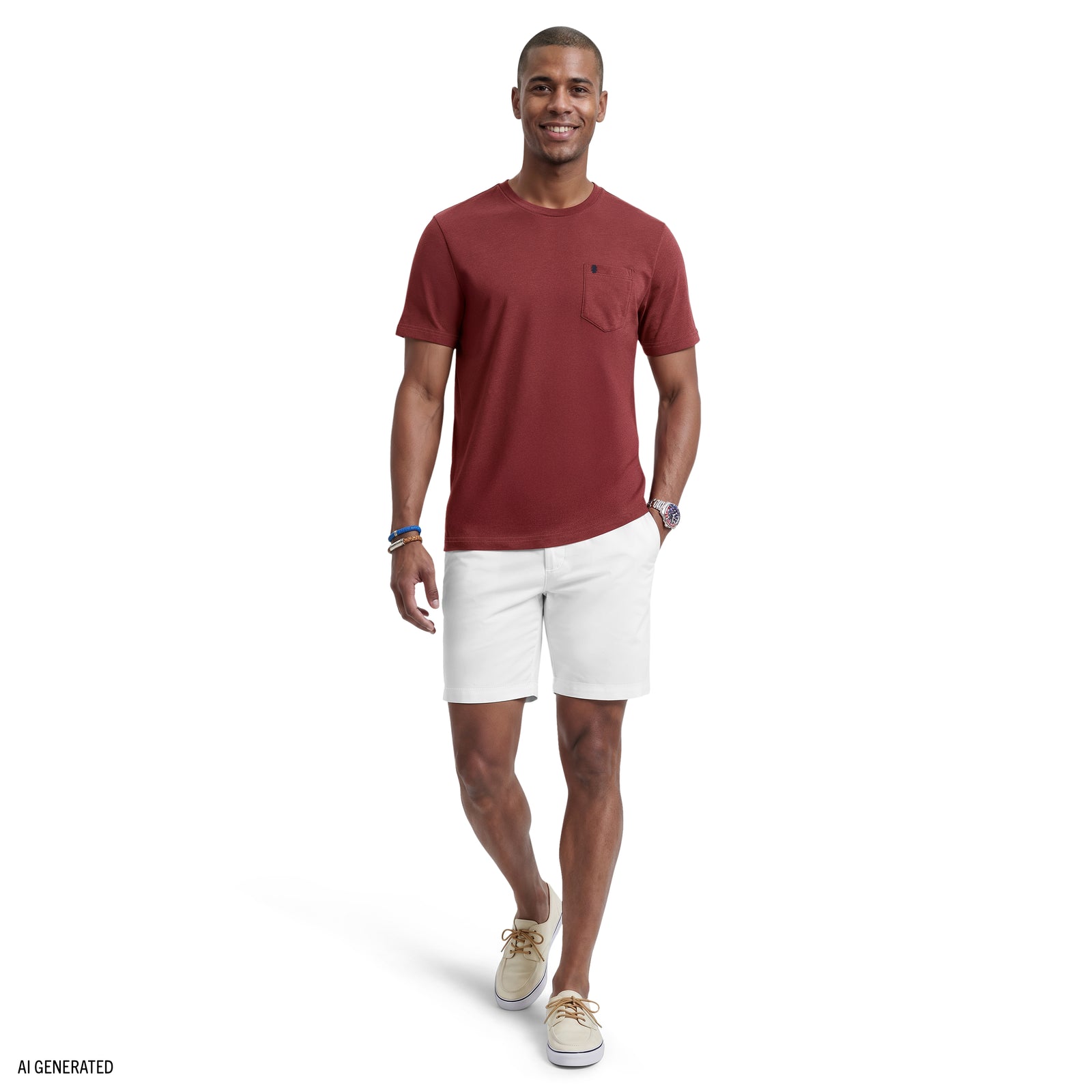 SALTWATER SOFT WASH POCKET CREW - SUNDRIED TOMATO – IZOD