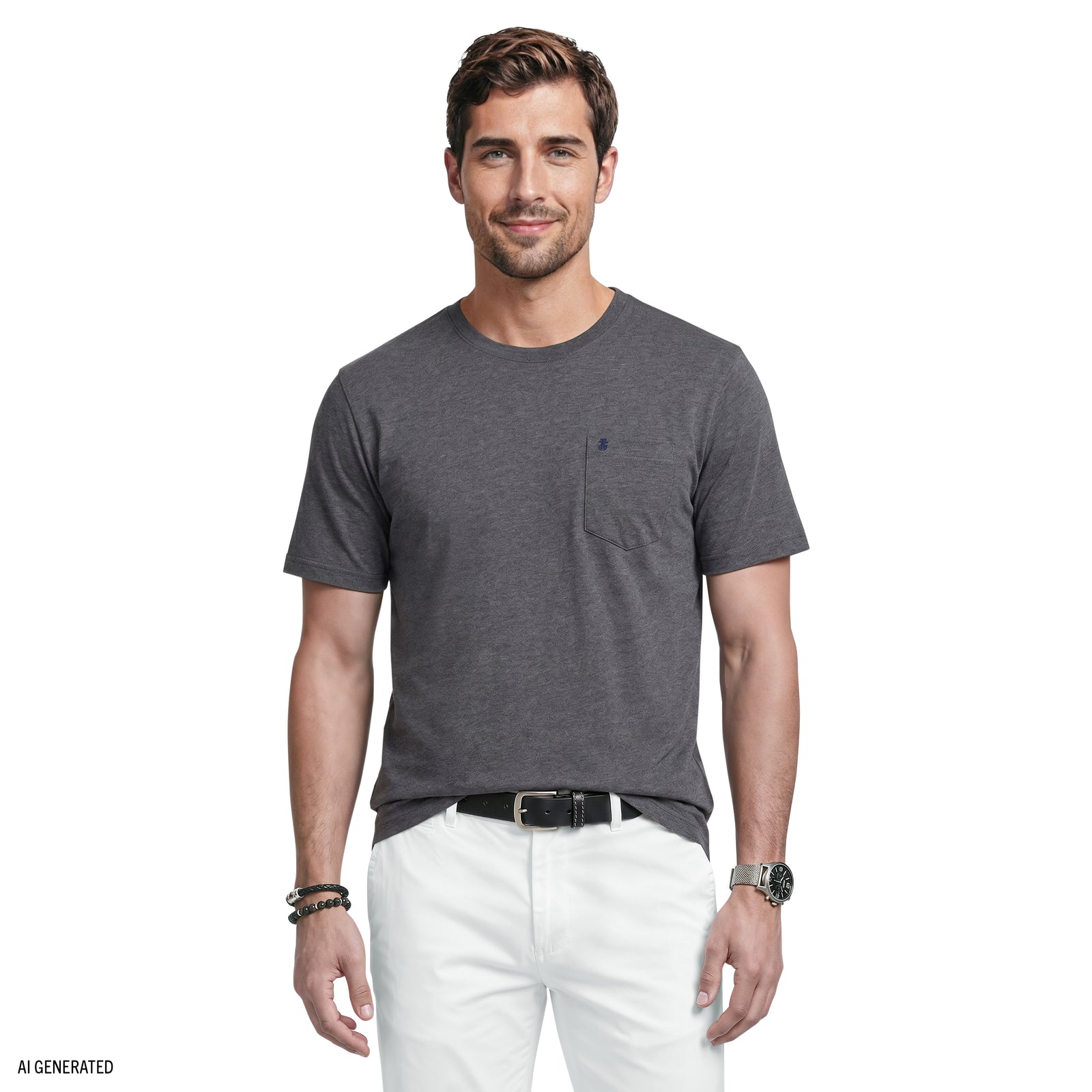 SALTWATER SOFT WASH POCKET CREW - CARBON HTHR – IZOD