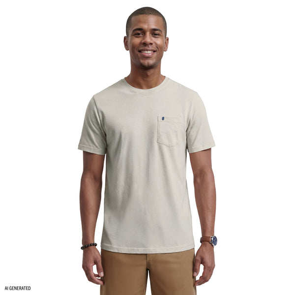 Saltwater Soft Wash Pocket Crew - Oatmeal Htr – IZOD