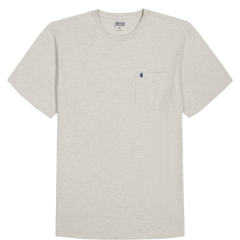 SALTWATER SOFT WASH POCKET CREW - OATMEAL HTR – IZOD