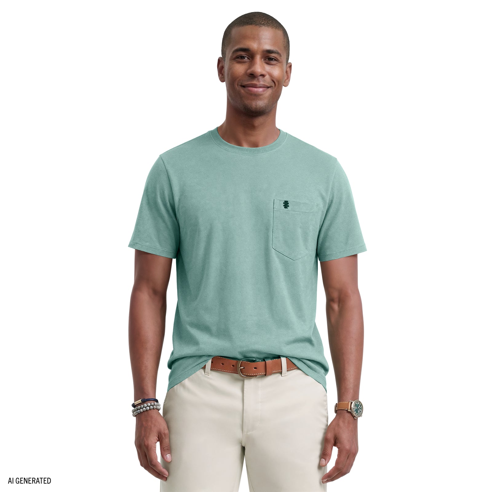 SALTWATER SOFT WASH POCKET CREW - BERYL GREEN – IZOD