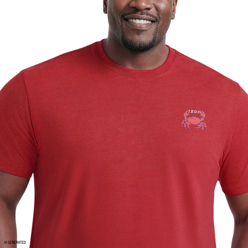 BIG & TALL SALTWATER SHORT SLEEVE GRAPHIC TEE - SUNDRIED TOMATO – IZOD