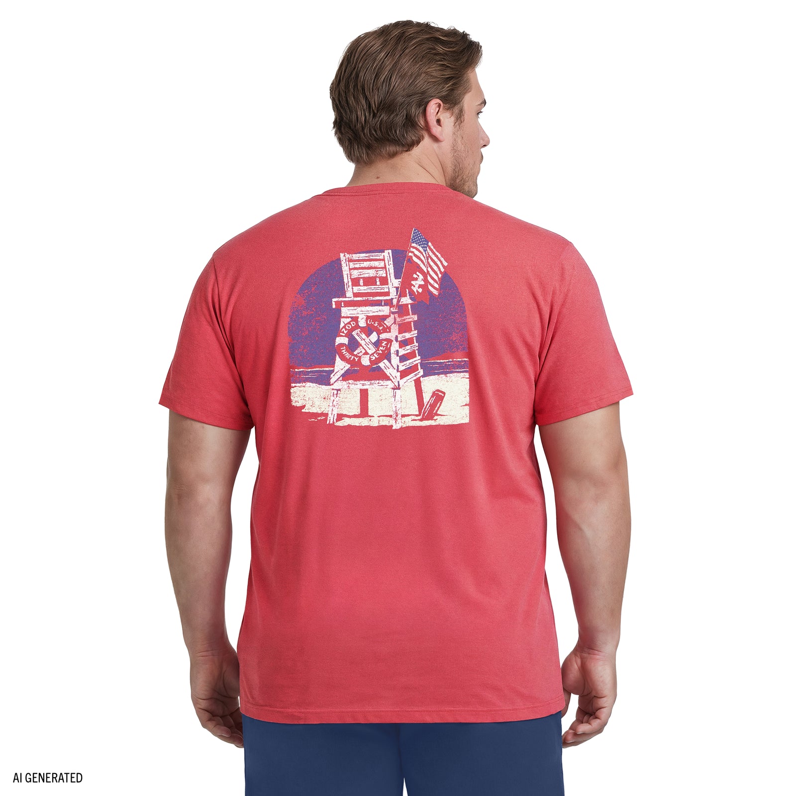 BIG & TALL SALTWATER SHORT SLEEVE GRAPHIC TEE - GARNET ROSE – IZOD