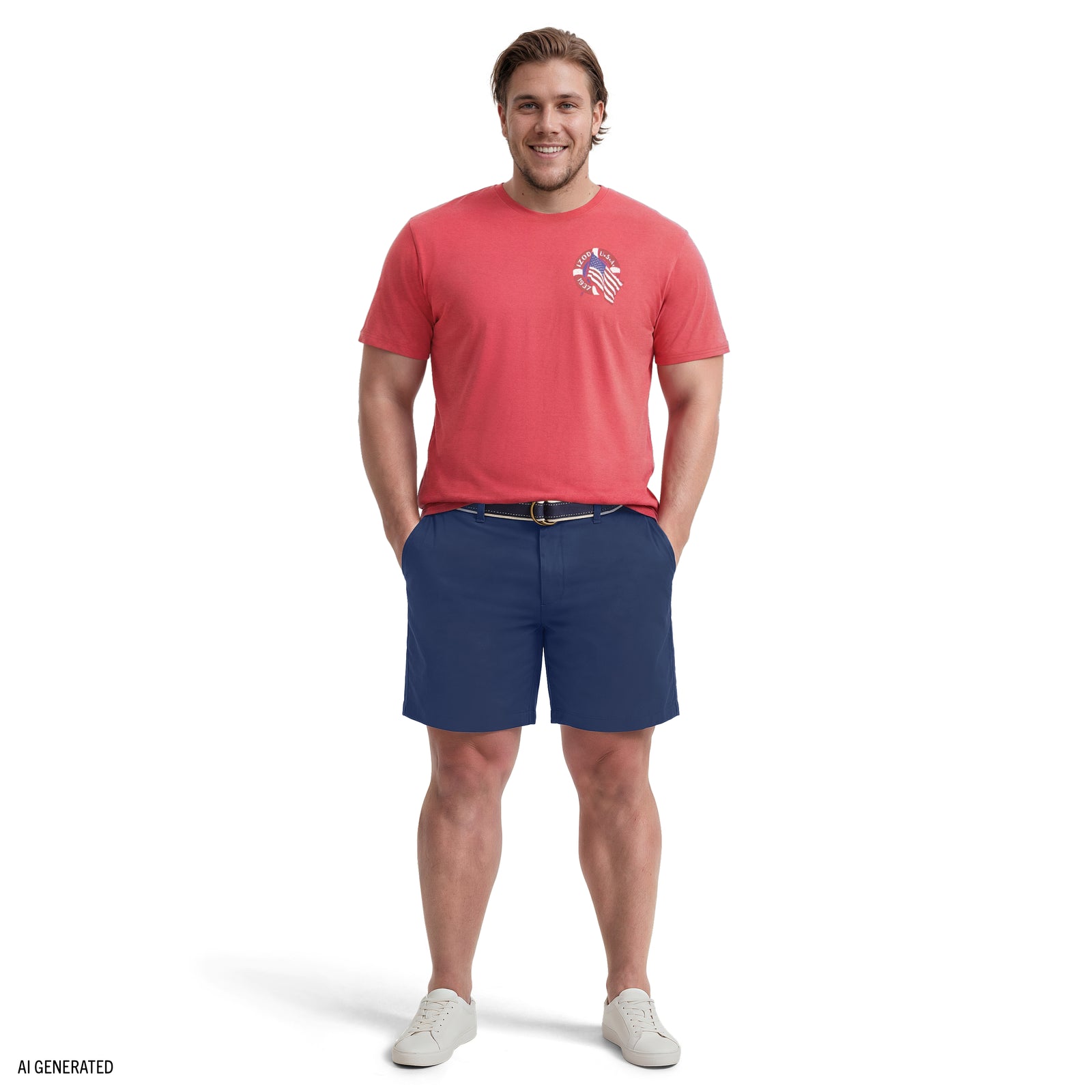 BIG & TALL SALTWATER SHORT SLEEVE GRAPHIC TEE - GARNET ROSE – IZOD