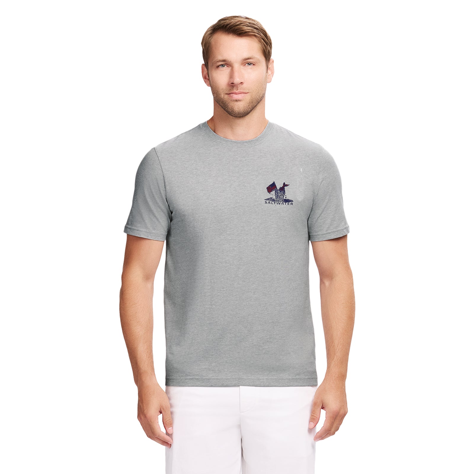 SALTWATER SHORT SLEEVE GRAPHIC TEE - LT GREY HTHR – IZOD