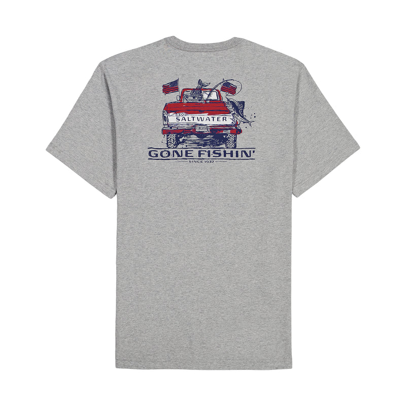 BIG & TALL SALTWATER SHORT SLEEVE GRAPHIC TEE - LT GREY HTHR – IZOD