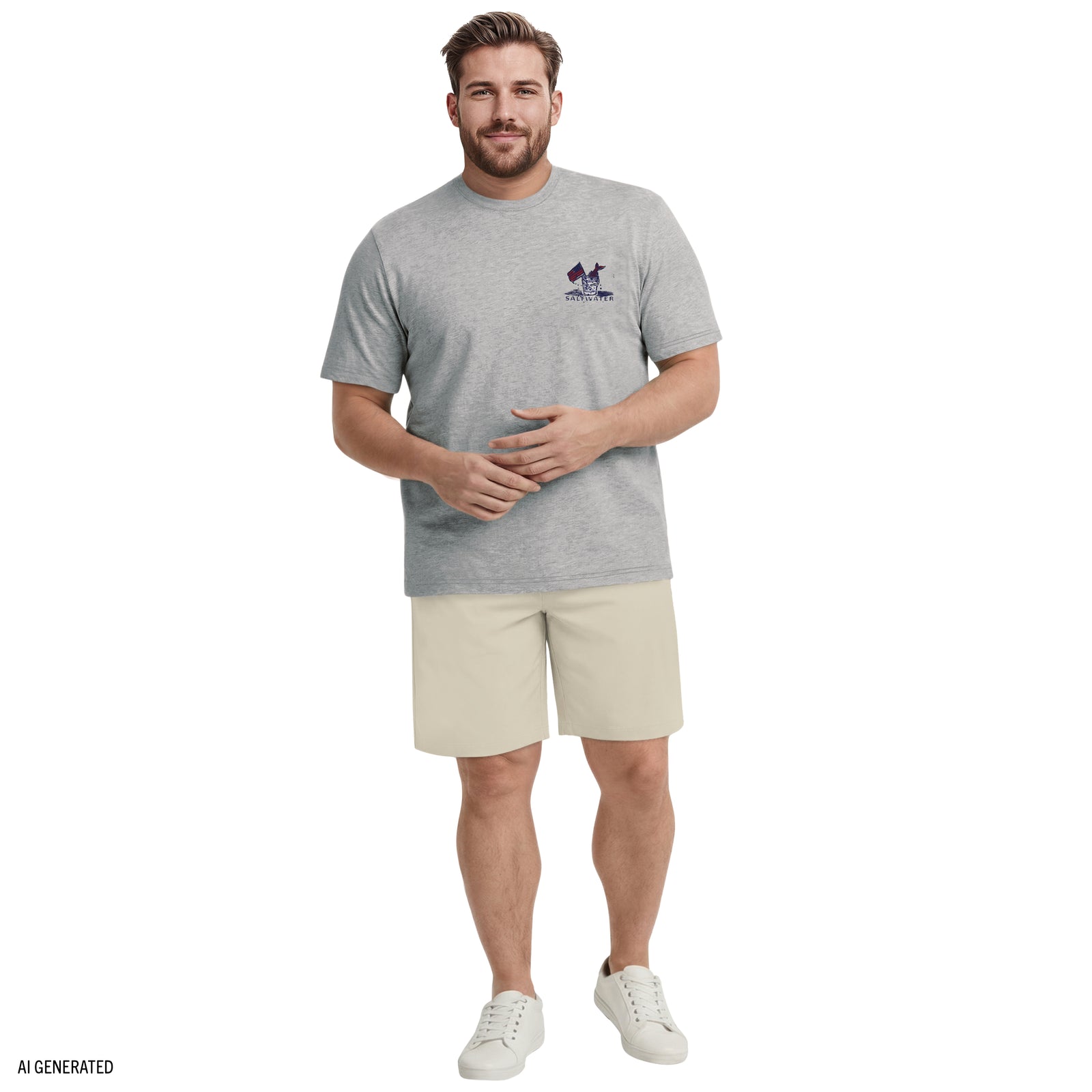 BIG & TALL SALTWATER SHORT SLEEVE GRAPHIC TEE - LT GREY HTHR – IZOD