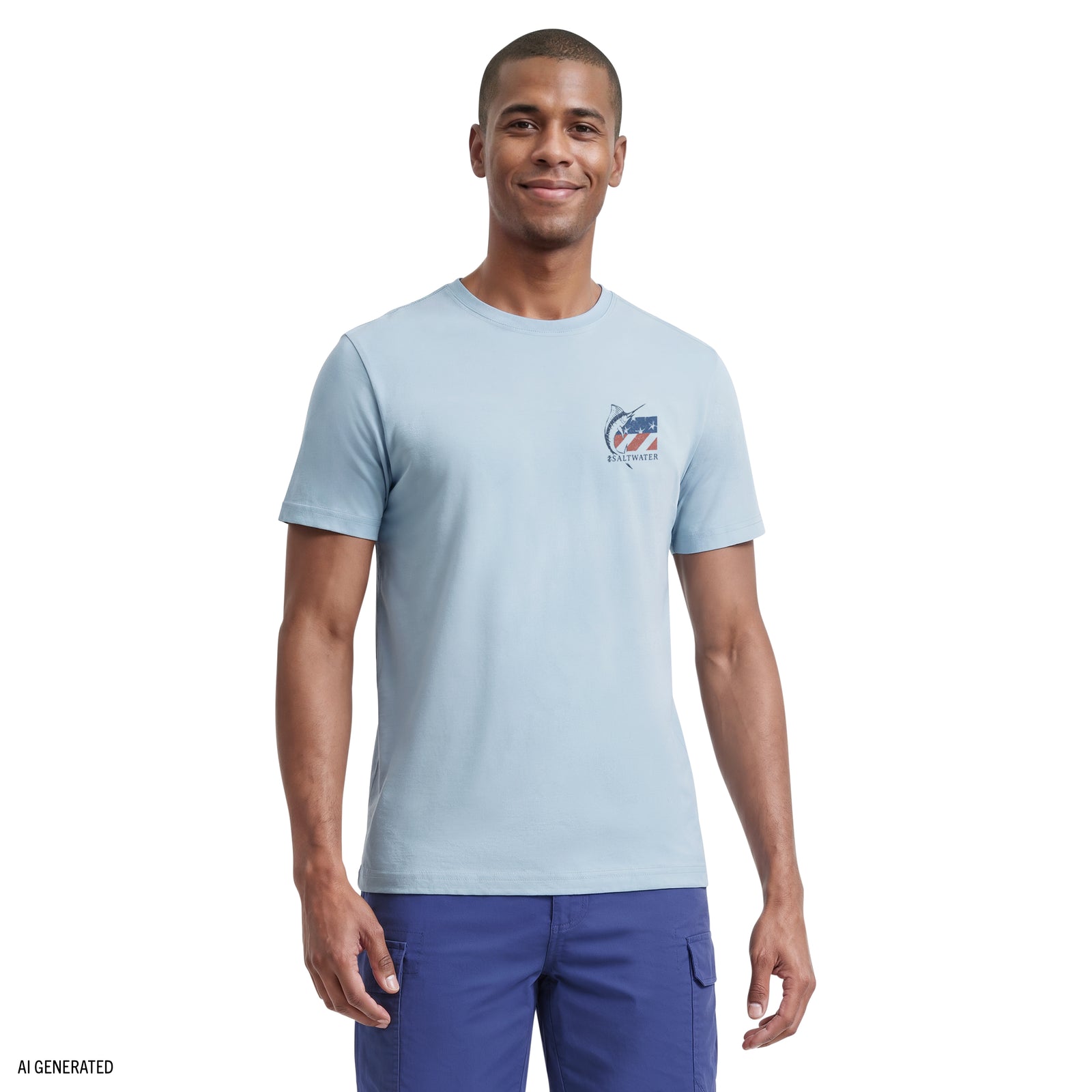 Saltwater Short Sleeve Graphic Tee - Chambray Blue – IZOD