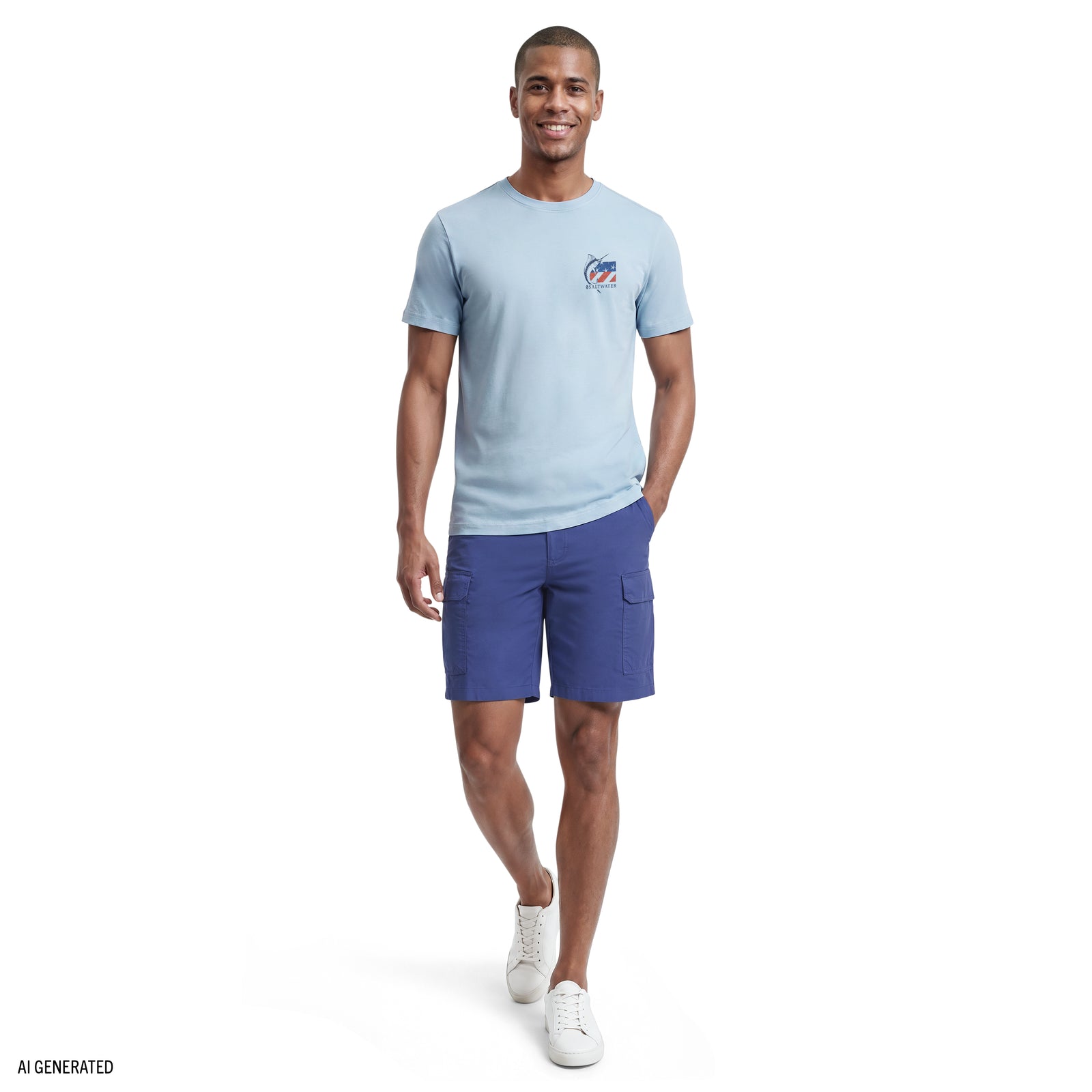 Saltwater Short Sleeve Graphic Tee - Chambray Blue – IZOD