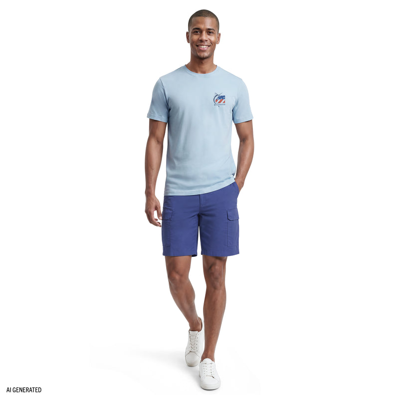 SALTWATER SHORT SLEEVE GRAPHIC TEE - CHAMBRAY BLUE – IZOD