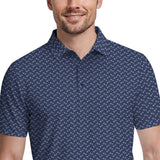 GOLF SWINGFLEX ELITE SHORT SLEEVE PRINTED POLO - SARGASSO SEA