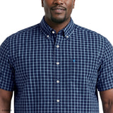 BIG & TALL BREEZE SHORT SLEEVE BUTTON DOWN SHIRT - MEDIEVAL BLUE