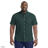 BIG & TALL BREEZE SHORT SLEEVE BUTTON DOWN SHIRT - TANAGER TURQUOISE
