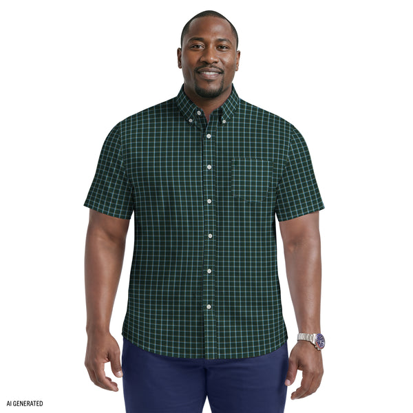 BIG & TALL BREEZE SHORT SLEEVE BUTTON DOWN SHIRT - TANAGER
