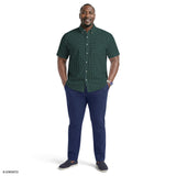 BIG & TALL BREEZE SHORT SLEEVE BUTTON DOWN SHIRT - TANAGER TURQUOISE