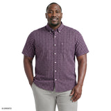 BIG & TALL BREEZE SHORT SLEEVE BUTTON DOWN SHIRT - NIGHTSHADE