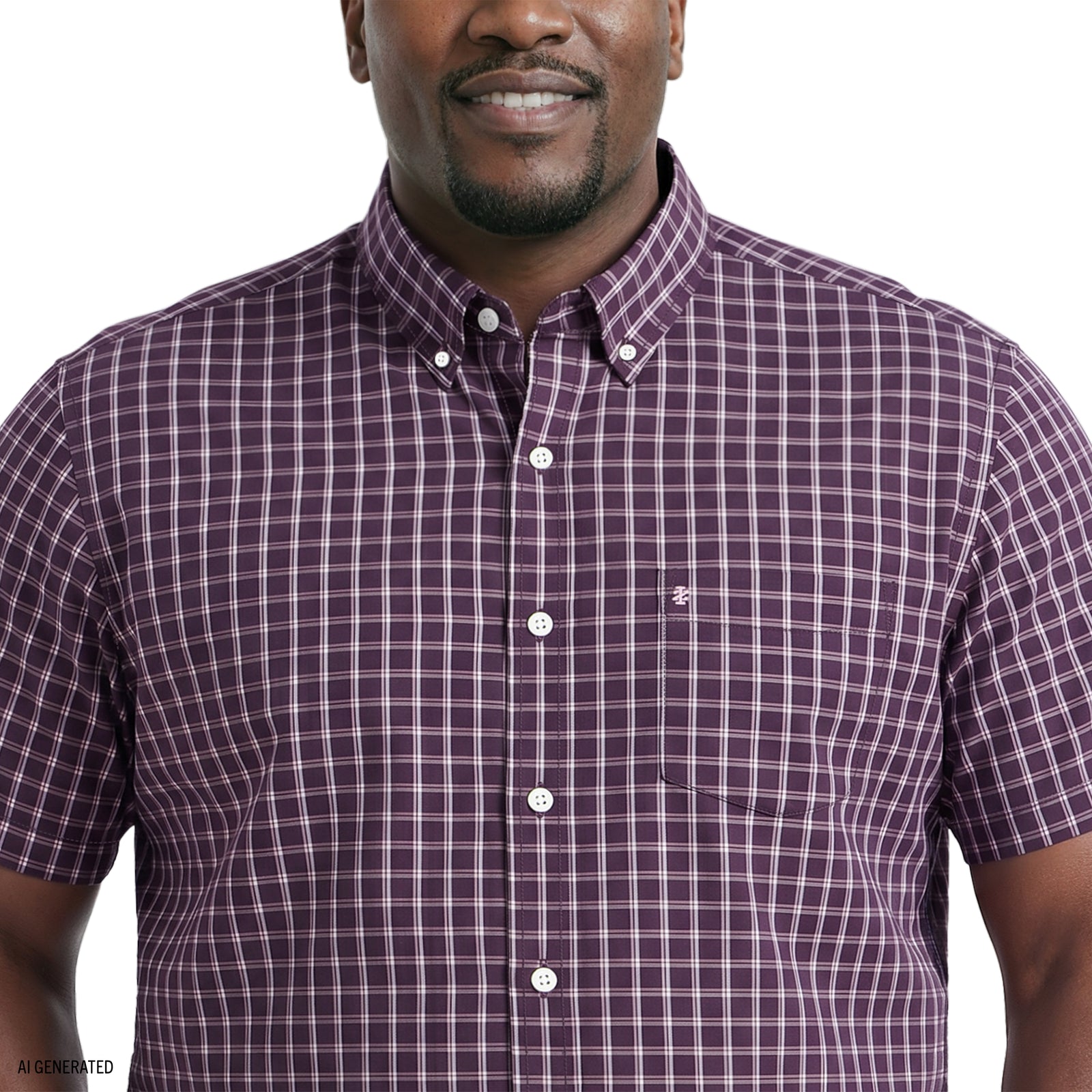 BIG & TALL BREEZE SHORT SLEEVE BUTTON DOWN SHIRT - NIGHTSHADE – IZOD