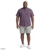 BIG & TALL BREEZE SHORT SLEEVE BUTTON DOWN SHIRT - NIGHTSHADE