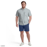 BIG & TALL BREEZE SHORT SLEEVE BUTTON DOWN SHIRT - SYCAMORE