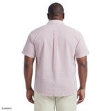 BIG & TALL BREEZE SHORT SLEEVE BUTTON DOWN SHIRT - GRAPE WINE