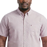 BIG & TALL BREEZE SHORT SLEEVE BUTTON DOWN SHIRT - GRAPE WINE