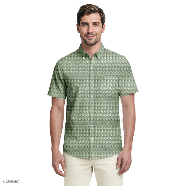 BREEZE SHORT SLEEVE PRINTED BUTTON DOWN SHIRT - LAUREL WREATH – IZOD