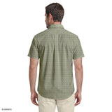 BREEZE SHORT SLEEVE PRINTED BUTTON DOWN SHIRT - LAUREL WREATH