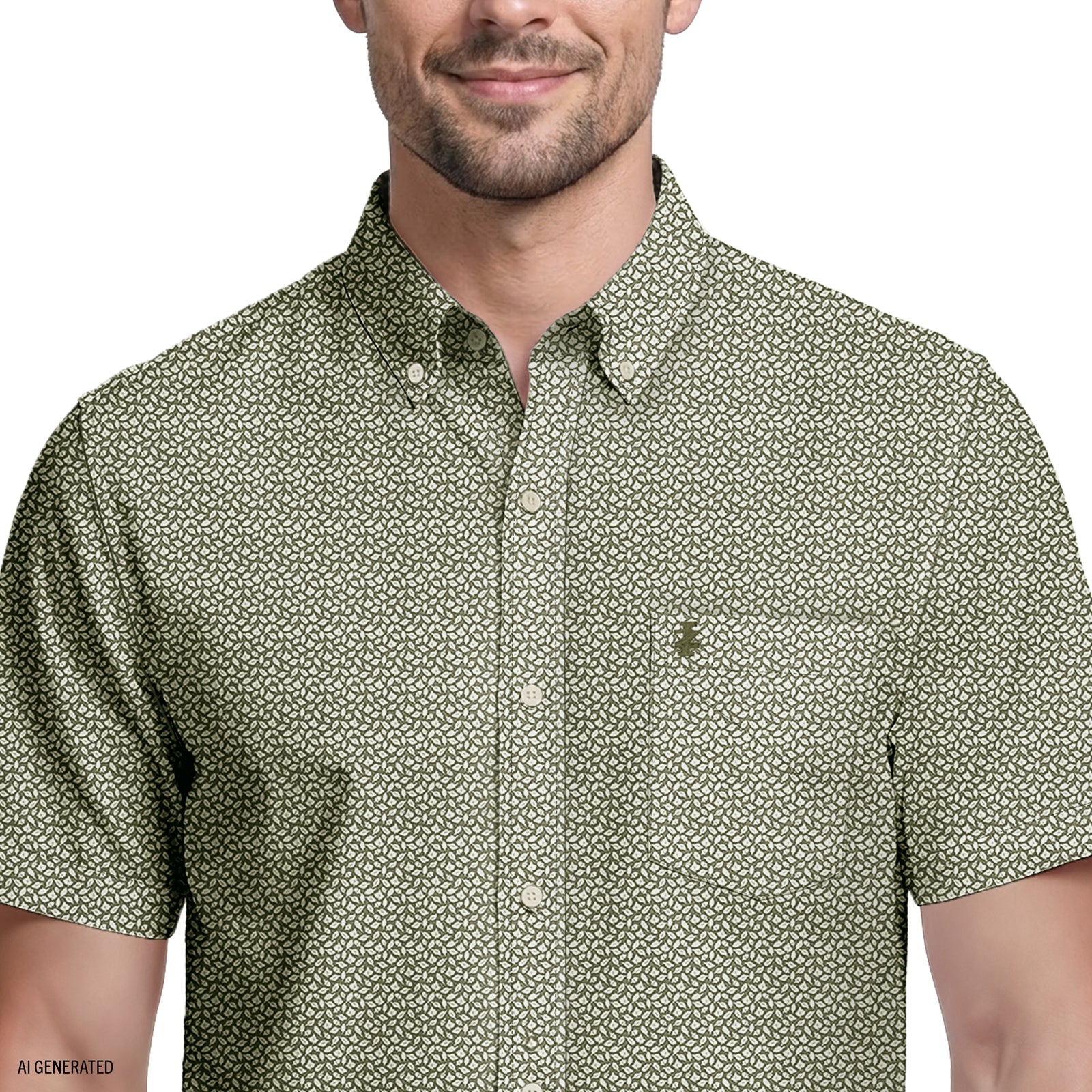 BREEZE SHORT SLEEVE PRINTED BUTTON DOWN SHIRT - LAUREL WREATH – IZOD