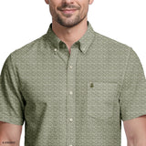 BREEZE SHORT SLEEVE PRINTED BUTTON DOWN SHIRT - LAUREL WREATH