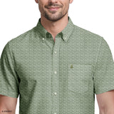 BREEZE SHORT SLEEVE PRINTED BUTTON DOWN SHIRT - LAUREL WREATH