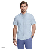 BREEZE SHORT SLEEVE PRINTED BUTTON DOWN SHIRT - RIVIERA