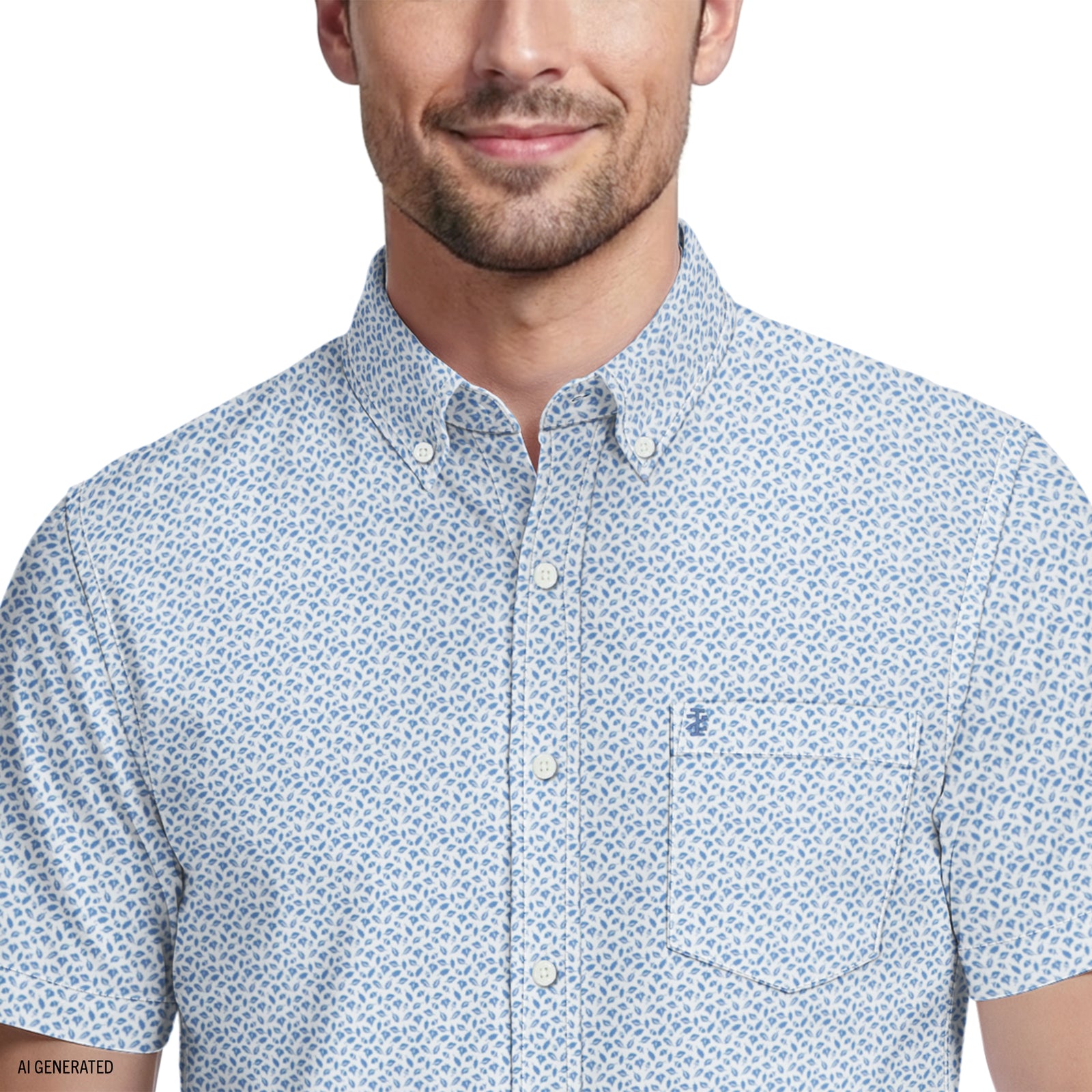 BREEZE SHORT SLEEVE PRINTED BUTTON DOWN SHIRT - RIVIERA – IZOD